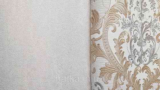 Шпалери вінілові на флізеліні AdaWall Signature1.06х10 під штукатурку структурні світло-бежеві зі сріблом Київ