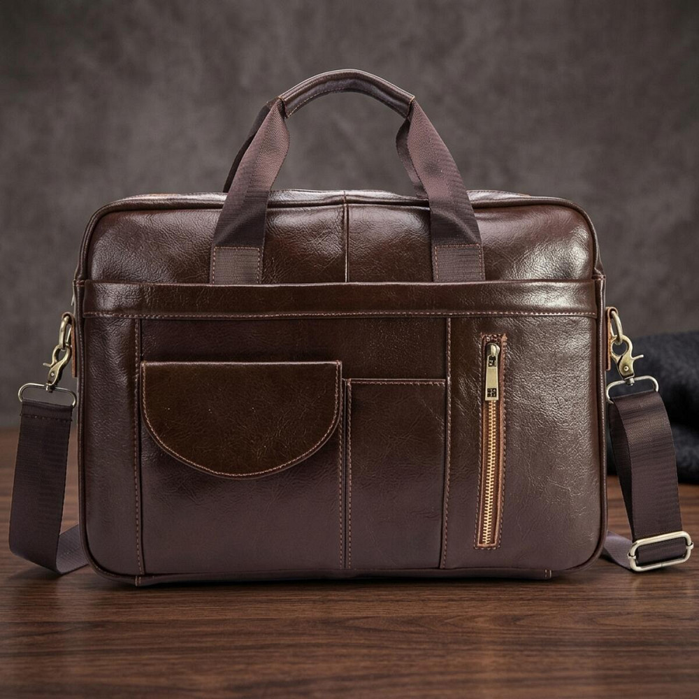 Сумка мужская под ноутбук Vintage 14882 Коричневая Киев - изображение 11