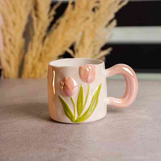 Новогодняя фарфоровая чашка для чая и кофе 