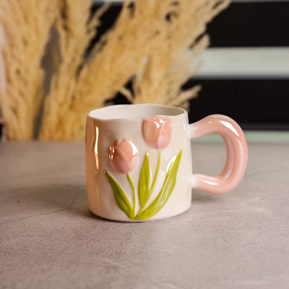 Новогодняя фарфоровая чашка для чая и кофе 