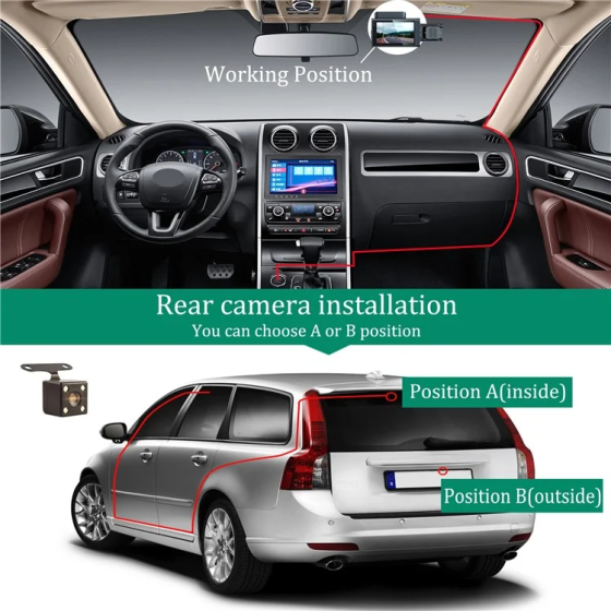 Автомобильный видеорегистратор Y-18 (3 камеры) Wi-Fi Full HD Винница