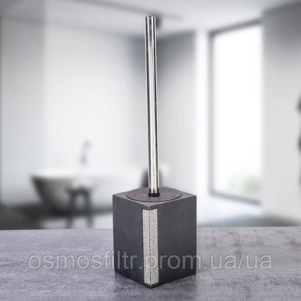 Щітка для туалету Axentia Ліндос чорна з декором полігума 9.2x38.5x9.2 см 1250 г (134487) Київ - фото 8