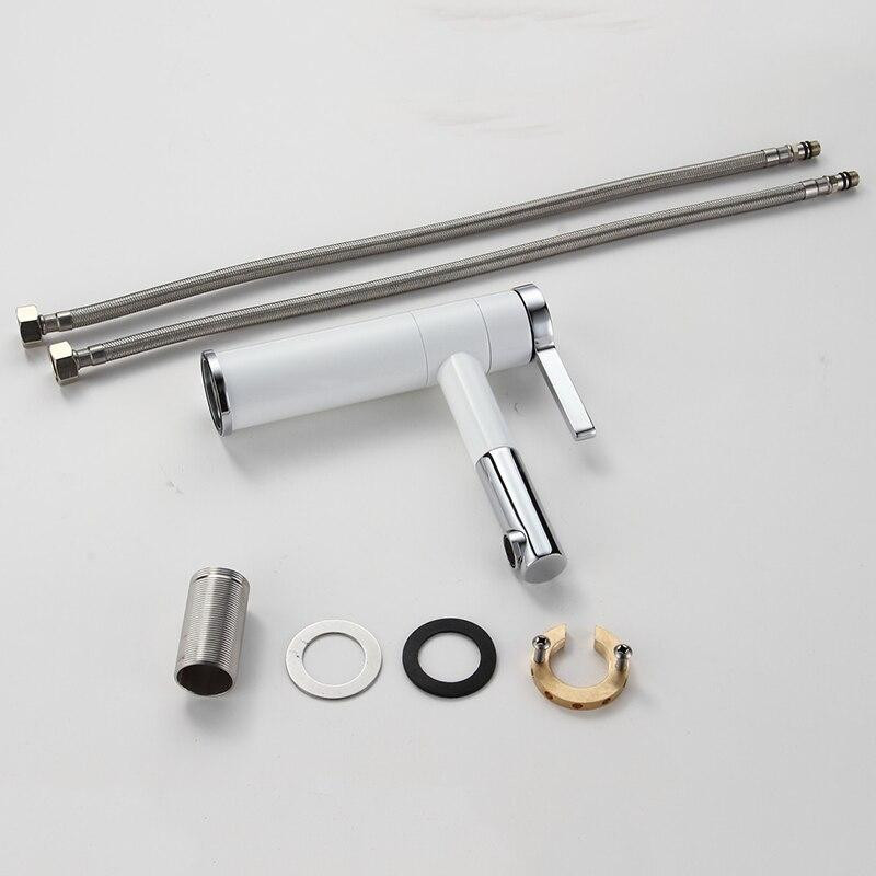 Смеситель для умывальника однорычажный, кран для холодной и гарячей воды WanFan для ванны Белый-хром Каменец-Подольский - изображение 4