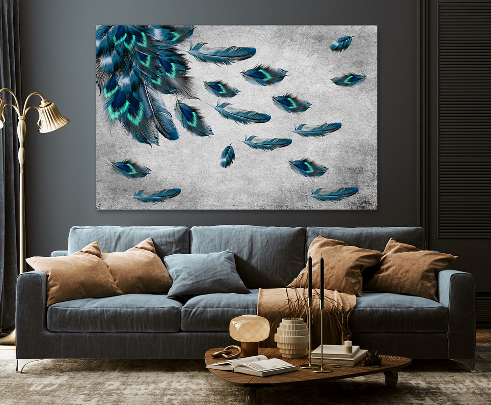 Картина холст в гостиную / спальню  Пір'я Павича   MLP_279 50x100 см Киев - изображение 3