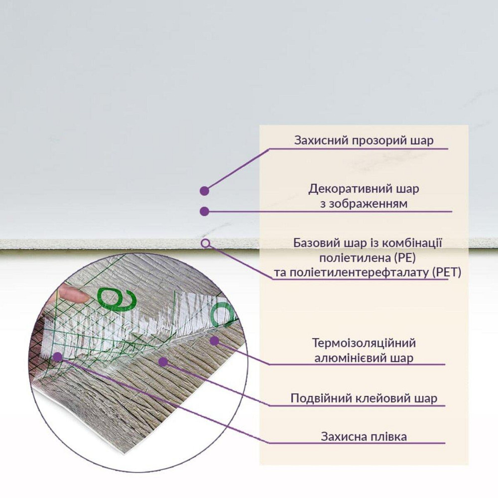 Самоклеящаяся стеновая PET плитка в рулоне 600х3000х2мм SW-00001688 Днепр - изображение 5