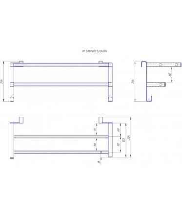 Полиця для рушників навісна HF Sheffield 520x204 black matt Київ