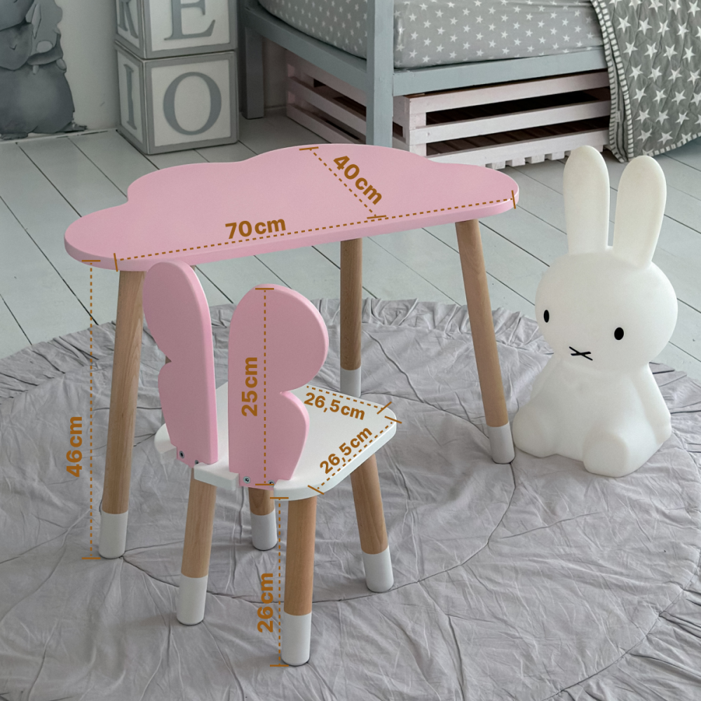 Дитячий стіл хмаринка 46х70х40, столик трюмо для дівчаток, рожевий Київ - фото 3