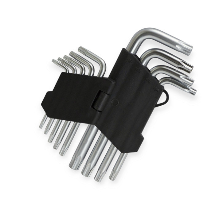 Набор ключей шестилучевых Г-образ. TORX Т10-Т50, 9 шт короткие с отверствием Мукачево - изображение 1