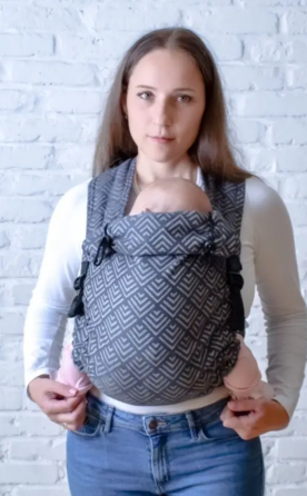 Май-слінг жаккардовий від народження до 36 місяців Coolbabka Сірий Geometry Кривий Ріг