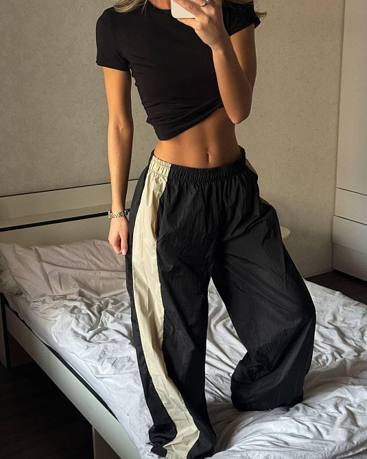 Жіночі спортивні оверсайз штани матова плащівка жатка Одеса - фото 1