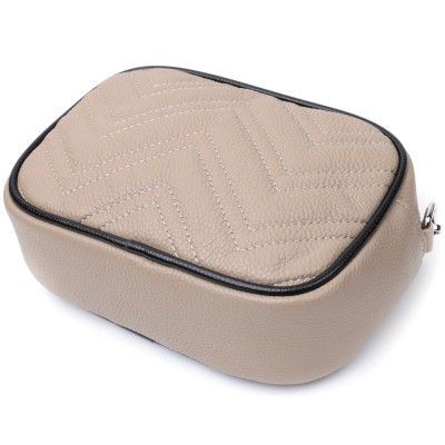 Сумка Vintage Жіноча вечірня на ланцюжку з натуральної шкіри Бежева (22381) Вінниця - фото 9