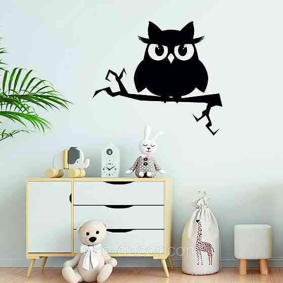 Декоративне настінне Панно  «Сова» , Декор на стіну 110*96 см., Чорний Київ