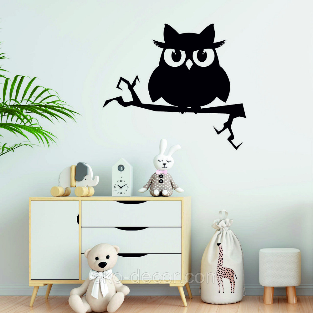 Декоративне настінне Панно  «Сова» , Декор на стіну 110*96 см., Чорний Київ - фото 2