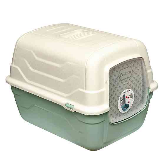 Закритий туалет Roto Toilet з лопаткою та фільтром для собак та котів, розмір 52 x 40 x 40 см Київ