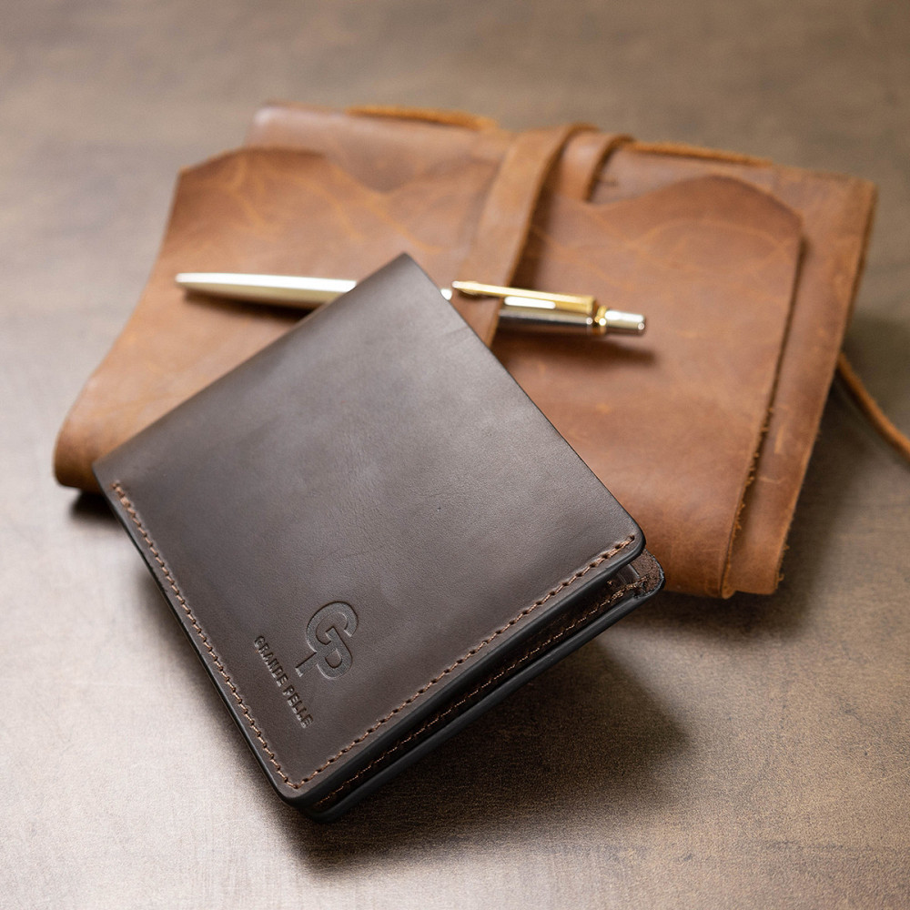 Шкіряне чоловіче вінтажне портмоне GRANDE PELLE 11553 Коричневий Київ - фото 1