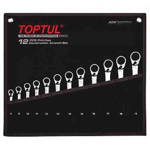 Набір ключів тріскачкових реверсивних TOPTUL 8-19 мм у чохлі 12ед. GPAQ1203 Чернігів