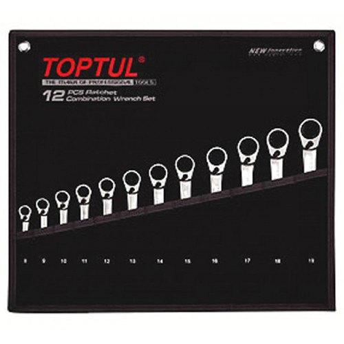 Набір ключів тріскачкових реверсивних TOPTUL 8-19 мм у чохлі 12ед. GPAQ1203 Чернігів - фото 1