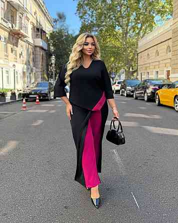 Женский стильный костюм двойка креп дайвинг Беж, 60/62 Одесса