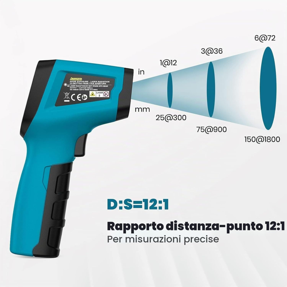 Инфракрасный пирометр Tilswall W301 -50…+600°C, лазерный термометр 12:1, LCD, регулируемая эмиссия Киев - изображение 6