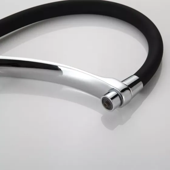 Змішувач для кухні під фільтр Frap F4369 з гнучким виливом, хром/чорний Київ