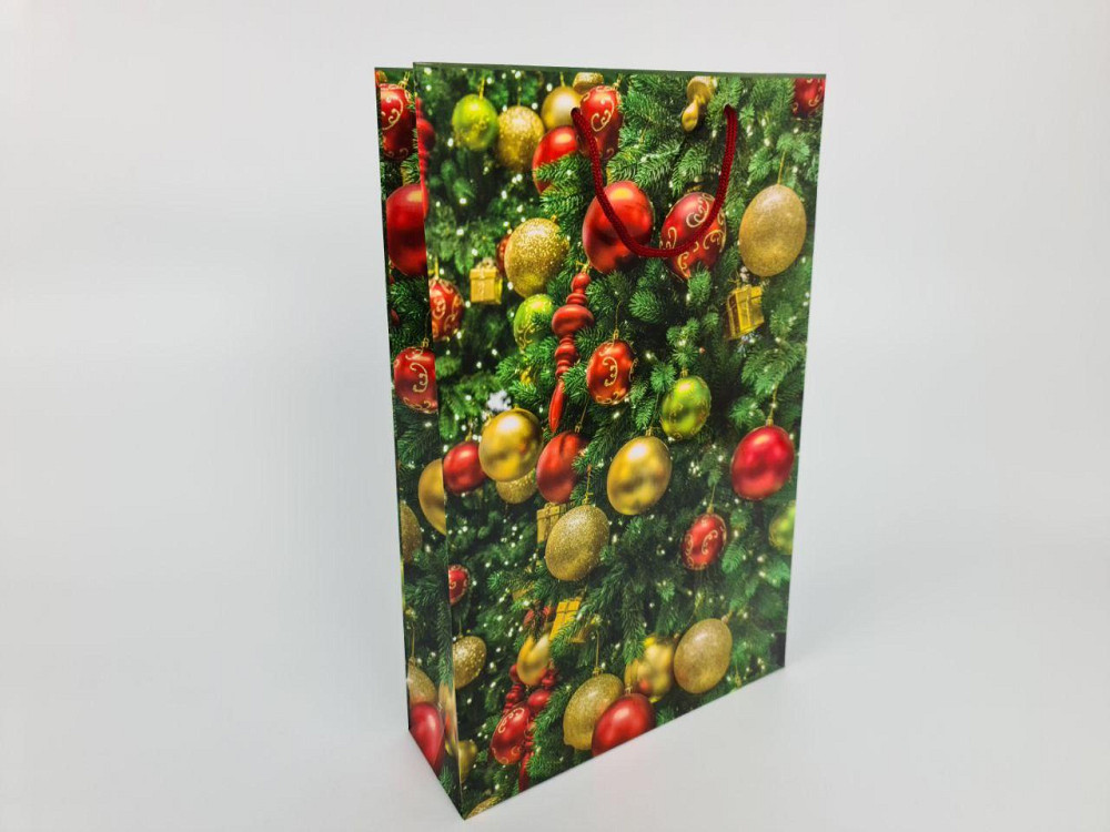 Большой бумажные пакет вертикальный 25/37/8 новогодний -016 (12 шт) Харьков - изображение 2