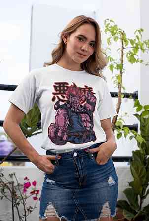 Футболка з аніме принтом Акума Гоукі Карате Стреет оверсайз (S/M/L) Чорний AnimeJ0217 Дніпро