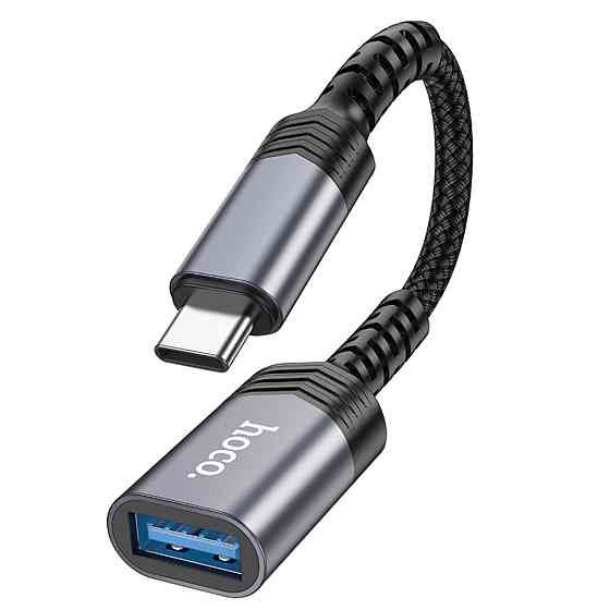 Кабель-перехідник HOCO UA24 Type-C male to USB female 3.0 converter Metal Gray (6942007608848 ) Київ