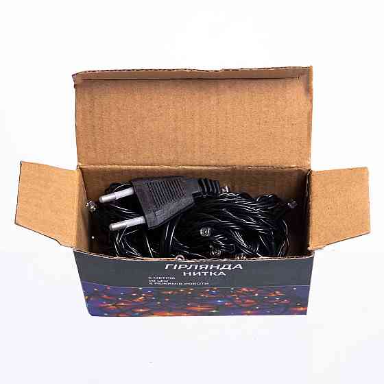 Новорічна кімнатна гірлянда нитка 6 м 50 LED чорний провід Жовтий W50LED6MBY Київ