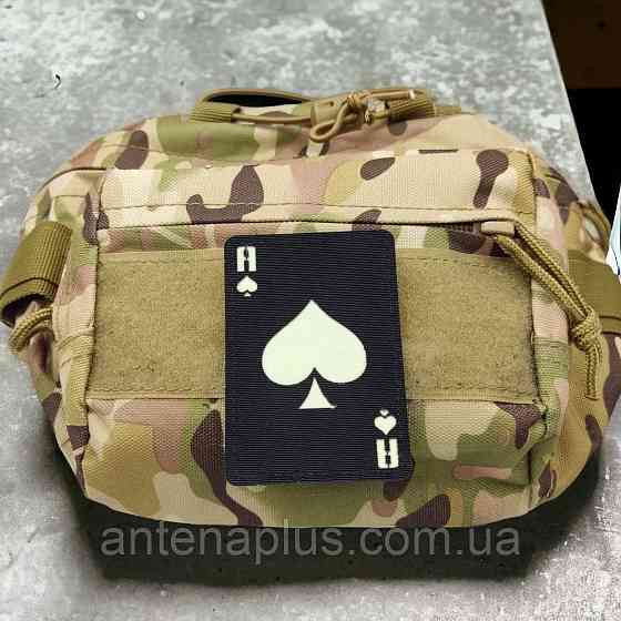 Игральная карта Laser Cut черный патч / шеврон Киев