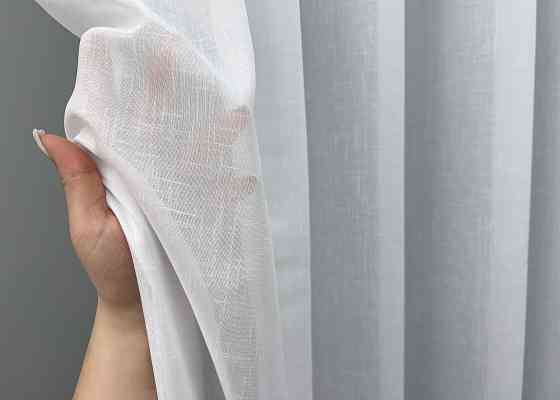 Тюль VR-Textil 2033т Лен плотный однотонный Белый 400х270 см (42-1169) Киев