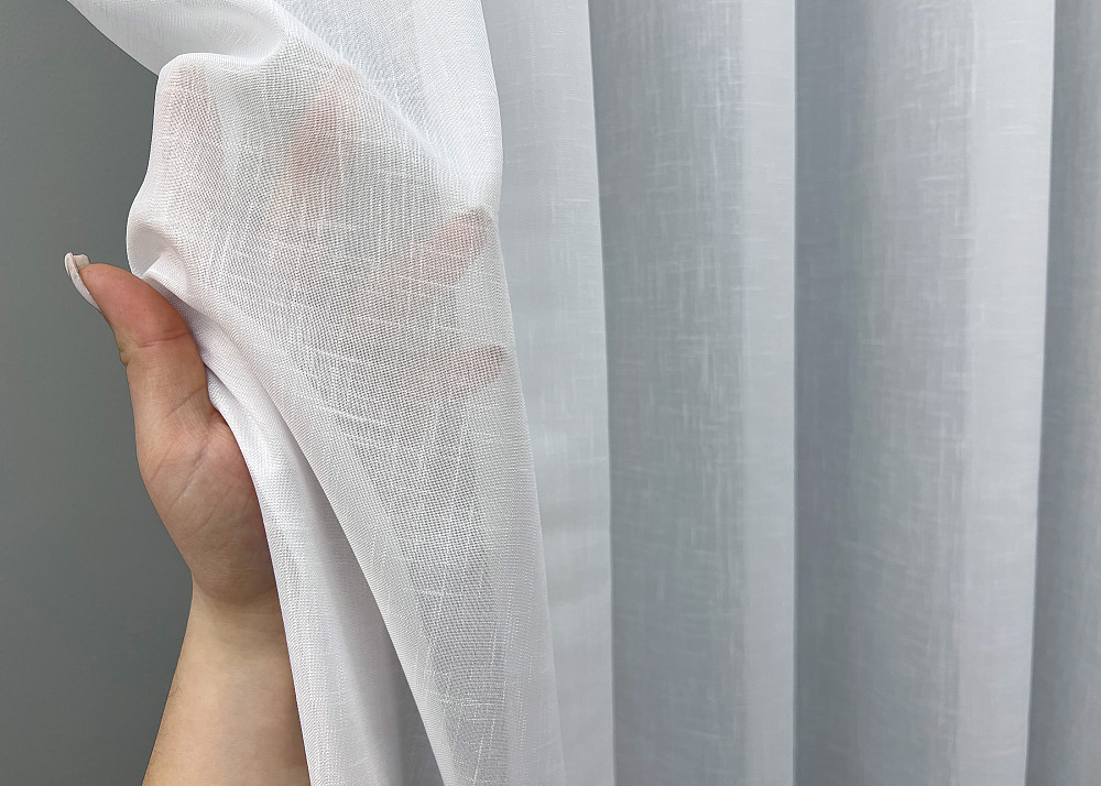 Тюль VR-Textil 2033т Лен плотный однотонный Белый 400х270 см (42-1169) Киев - изображение 6