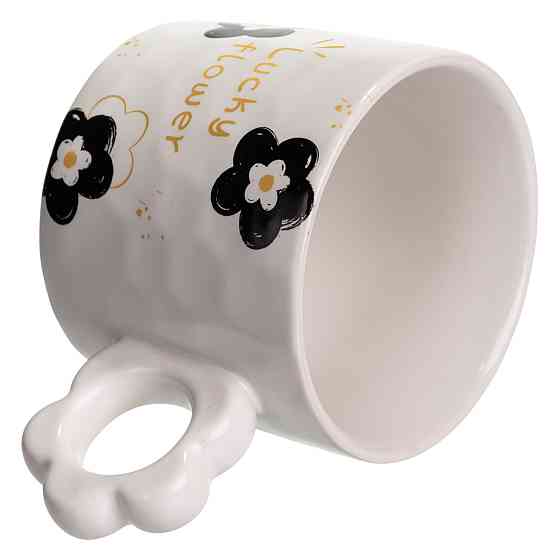 Yiwu Чашка для чаю та кави порцелянова Lucky Flower 420 (мл) гарна оригінальна кружка на подару Коломия