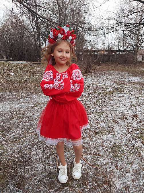 Дитяча вишиванка червона Троянда на червоному Кривий Ріг - фото 18