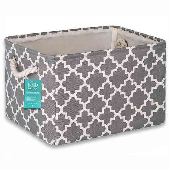 Корзина Органайзер Lovely Svi для зберігання білизни, одягу, косметики, книжок, дитячих іграшок 38×28×24 см - сірий (240923) Київ