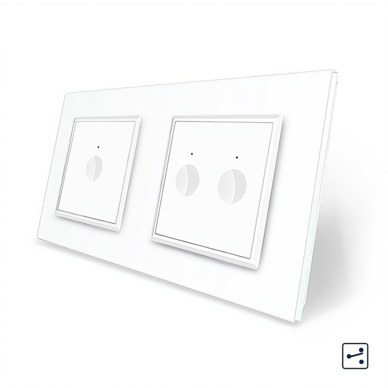 Сенсорний прохідний/перехресний вимикач Sense 3 сенсора (1-2) Livolo білий скло (VL-C7FC1S/FC2S-4WP) Коломия