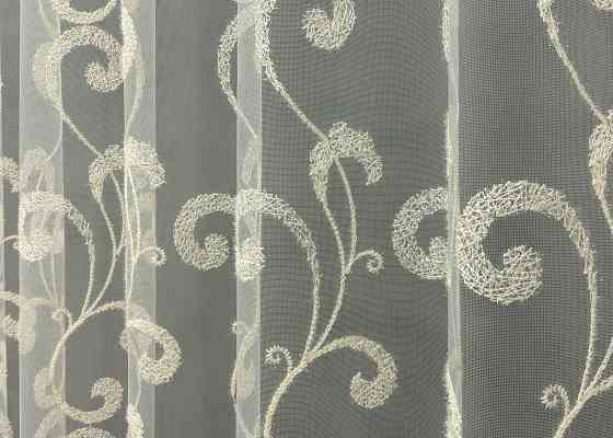 Тюль VR-Textil 1684т Фатин с вышивкой Молочный 300х270 см (42-0727) Киев