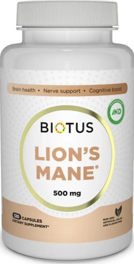 Їжовик гребінчастий Biotus Lion's Mane 500 мг 120 капс Київ - фото 1