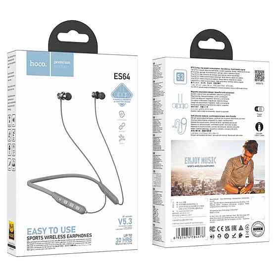 Навушники бездротові HOCO ES64 Easy Sound спорт, колір сірий 6931474784476 Одеса