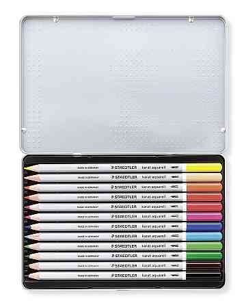 Олівці кольорові акварельні Staedtler Karat (12 шт/упак) , в металевому футлярі Киев