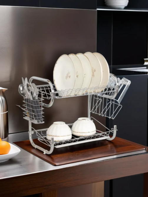 Настольная сушилка с поддоном из нержавеющей стали для посуды 42*23*37 см UNIQUE UN-2001 Одесса - изображение 4