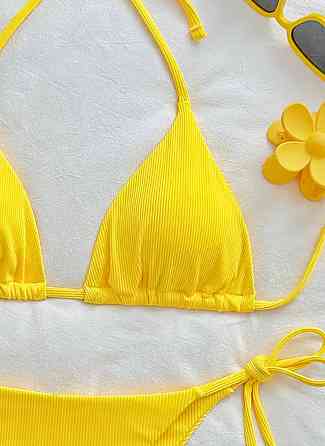 Купальник роздільний шторками на зав`язках М жовтий Київ