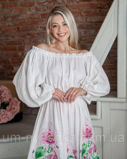 Жіноча вишита сукня, біла вишиванка жіноча Емілія Кривий Ріг - фото 2