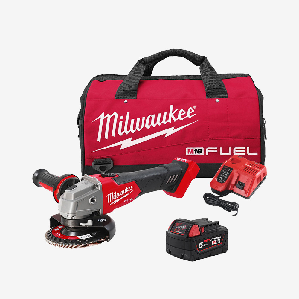 Шліфмашина кутова акумуляторна MILWAUKEE, M18 FSAG125X-501BRF, діаметр 125мм, (+зарядний пристрій M12-18 FC, акумулятор 5Ач, Одесса - изображение 1