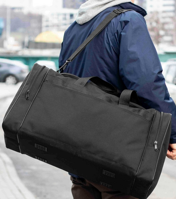 Чоловіча дорожня спортивна сумка Fat чорна тканинна на 60 літрів. Киев - изображение 5