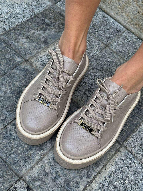 Molly Кеди жіночі MOLLY капучіно/пітон натуральна шкіра низький (5378) Коломыя - изображение 1