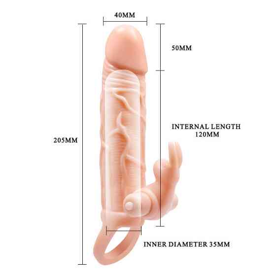 Насадка на пенис BAILE BRAVE MAN 10 Vibraton Sex Aura Киев