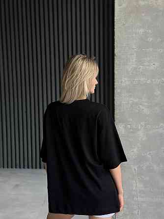 Базова футболка жіноча оверсайз Чорний 48/50 Харків