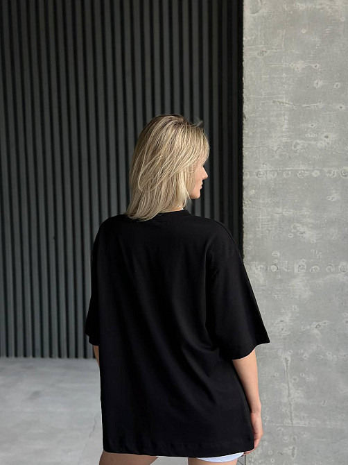 Базова футболка жіноча оверсайз Чорний 48/50 Харків - фото 4