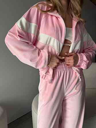 Женский стильный повседневный костюм двойка велюр спорт Барби, 42/44 Одесса