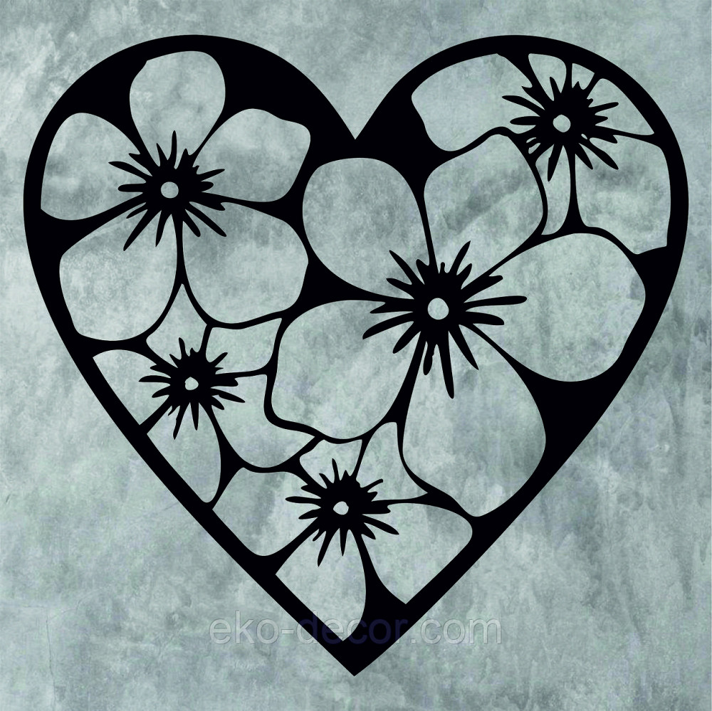 Декоративное настенное Панно «Сердце» Декор на стену 70*67 см, Черный Киев - изображение 5